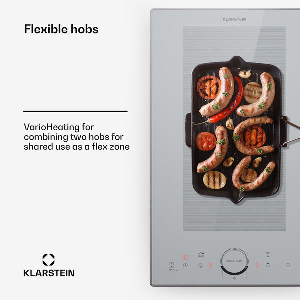 Klarstein Induction Hob, 7000W Electric Hobs Induction Cooker, 4 Ring Electric Pan Hob, Built-In Table Top Cookers w/ 4 Hobs, Touch Control, Inductions Heater Cooktops, Hot Plates for Cooking