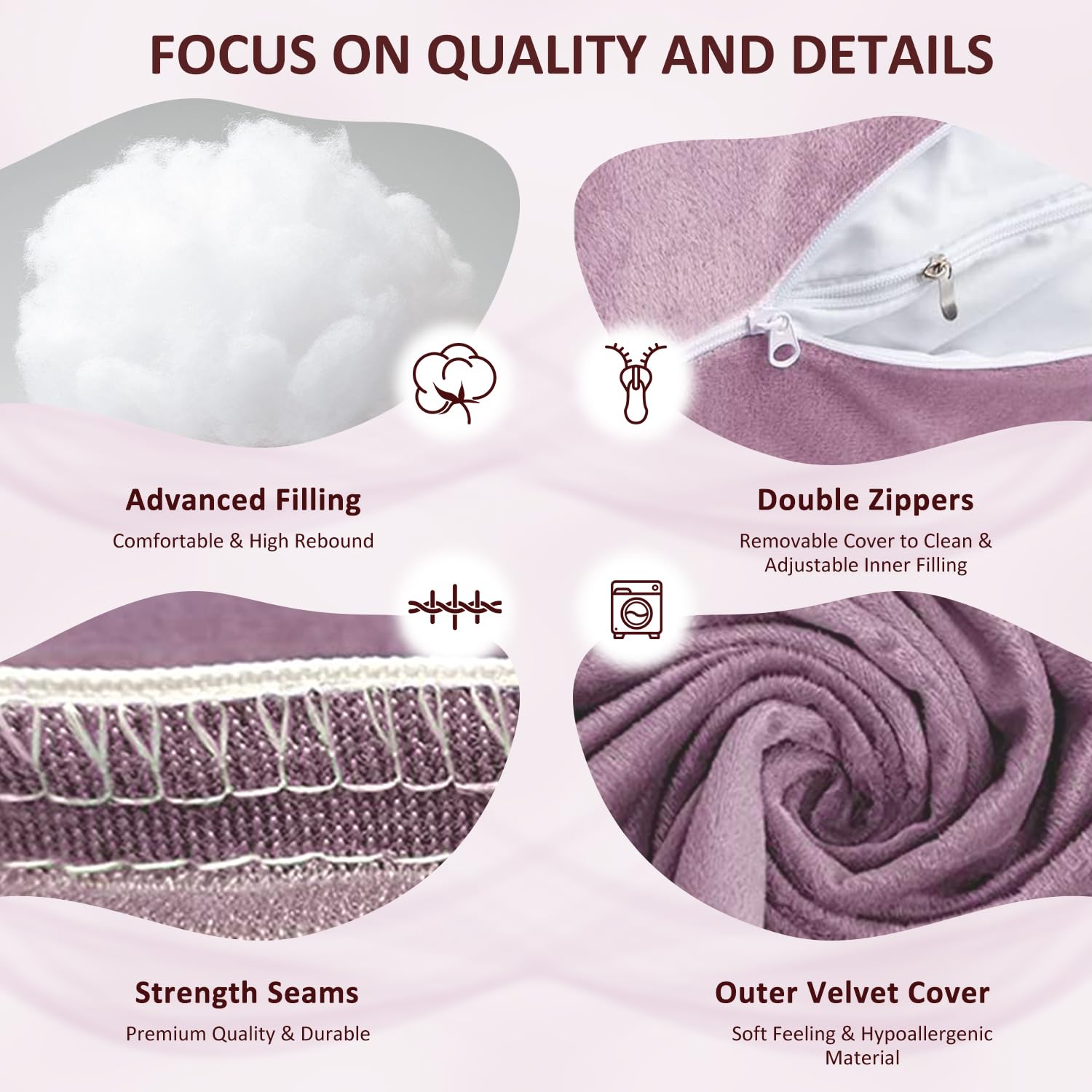 Chilling Home Pregnancy Pillows for Sleeping,U Shaped Maternity Pillow Pillow,55 inch Full Body Pillow Long Pillows for Sleeping, Maternity&Body Pillows for adults with Cover Velvet,Light Black