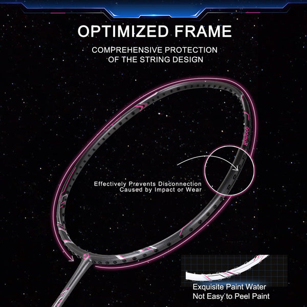 KUMPOO Badminton Rackets Set Professional Badminton Racquet: Full Carbon Fiber Badminton Rackets set of 2 for backyards, Lightweight Badminton Rackets