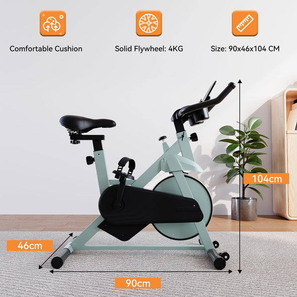 Lacuffy Exercise Bike Indoor Cycling Bike 136 kg Weight Capacity Magnetic Stationary Bike Fitness Spin Bike with LCD Display and APP for Home
