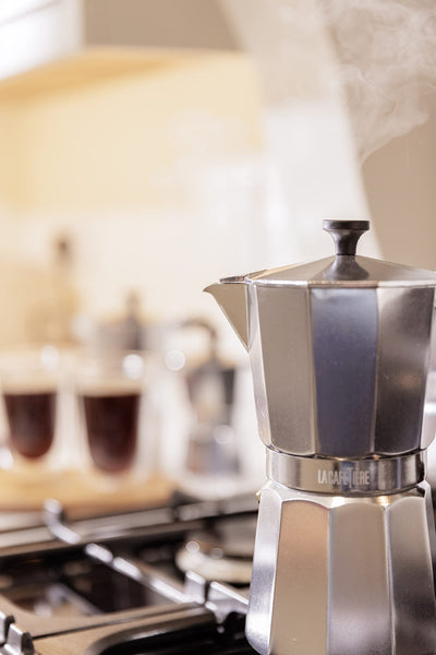 La Cafetière Venice Aluminium Espresso Maker, Three Cup, Black, Gift Boxed