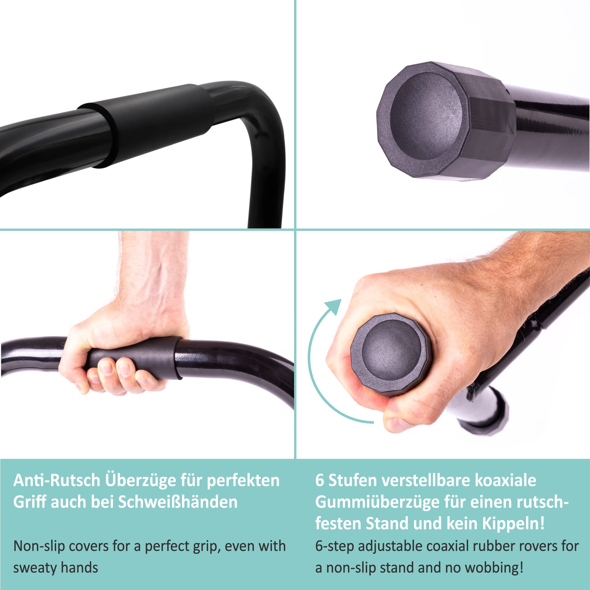 PULLUP & DIP Fitness Parallettes, Medium Parallette Bars For Calisthenics, Crossfit & Gymnastics, Handstand Bars With Extra Wide Handle & No Wobbling