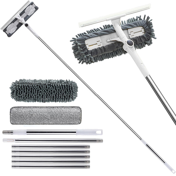 3.3M Window Squeegee Cleaner Tool Kit With Long Handle,Telescopic Window Cleaner, 2 In 1 Extendable Window Cleaning Kit With Squeegee And Microfiber