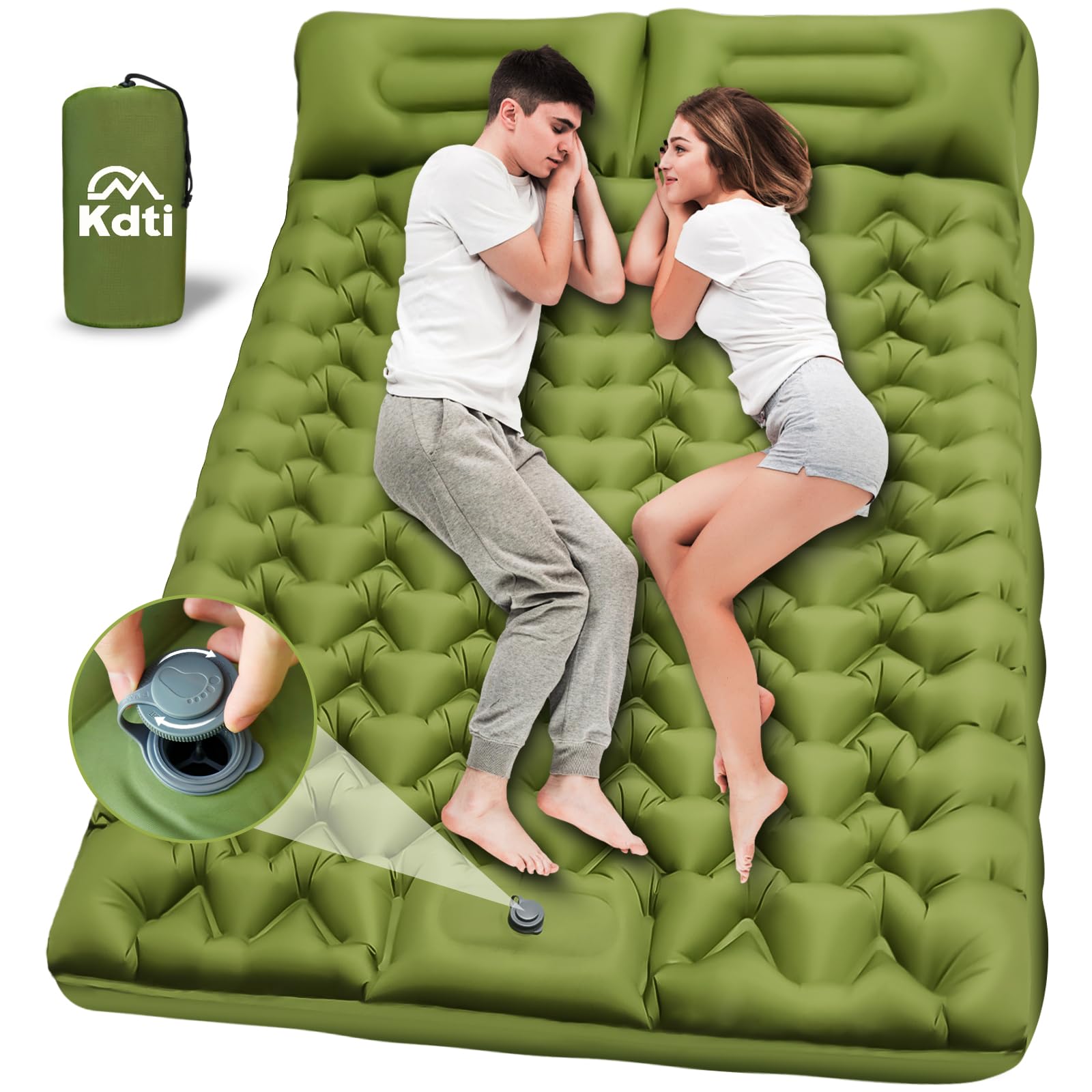 Kdti Sleeping Pad, Ultralight Inflatable Camping Mat Built-in Foot Pump, Portable Waterproof Sleeping Mat Compact for Backpacking, Hiking, Tents