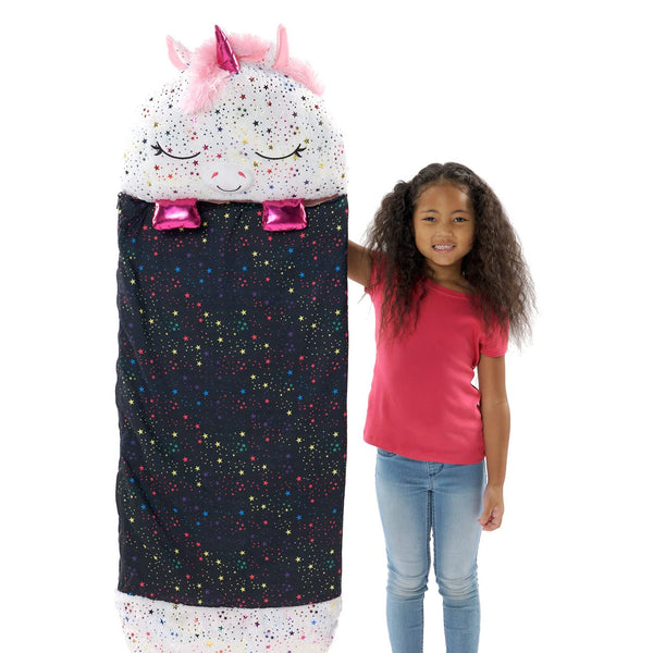Happy Nappers Kids Sleeping Bag - Plush Toy, Comfy Sleeping Bag & Fluffy Pillow All in One