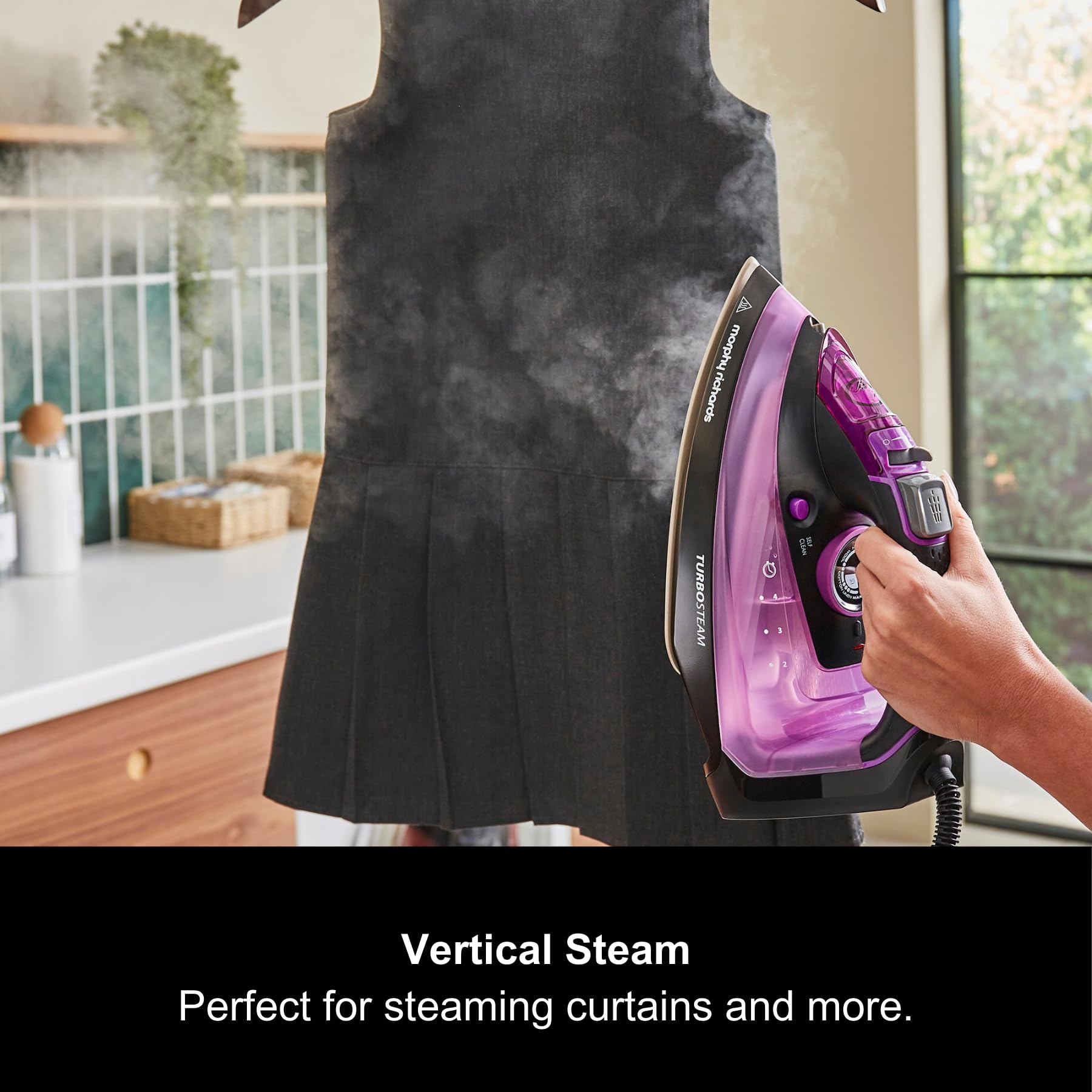 Morphy Richards Turbosteam Steam Iron, Non stick Ceramic Soleplate, 170g Boost, 50g Output, 380ml Water Tank, Anti-Scale and Drip, Auto Shut-off, 3m