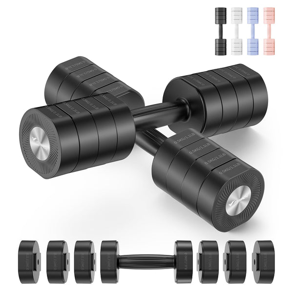 MERACH Adjustable Dumbbell Set of 2, 4 in 1 Hand Weights for Men/Women at Home, Free Weights 1-4 kg Adjustable Gym Dumbbells, Weight Set for Strength