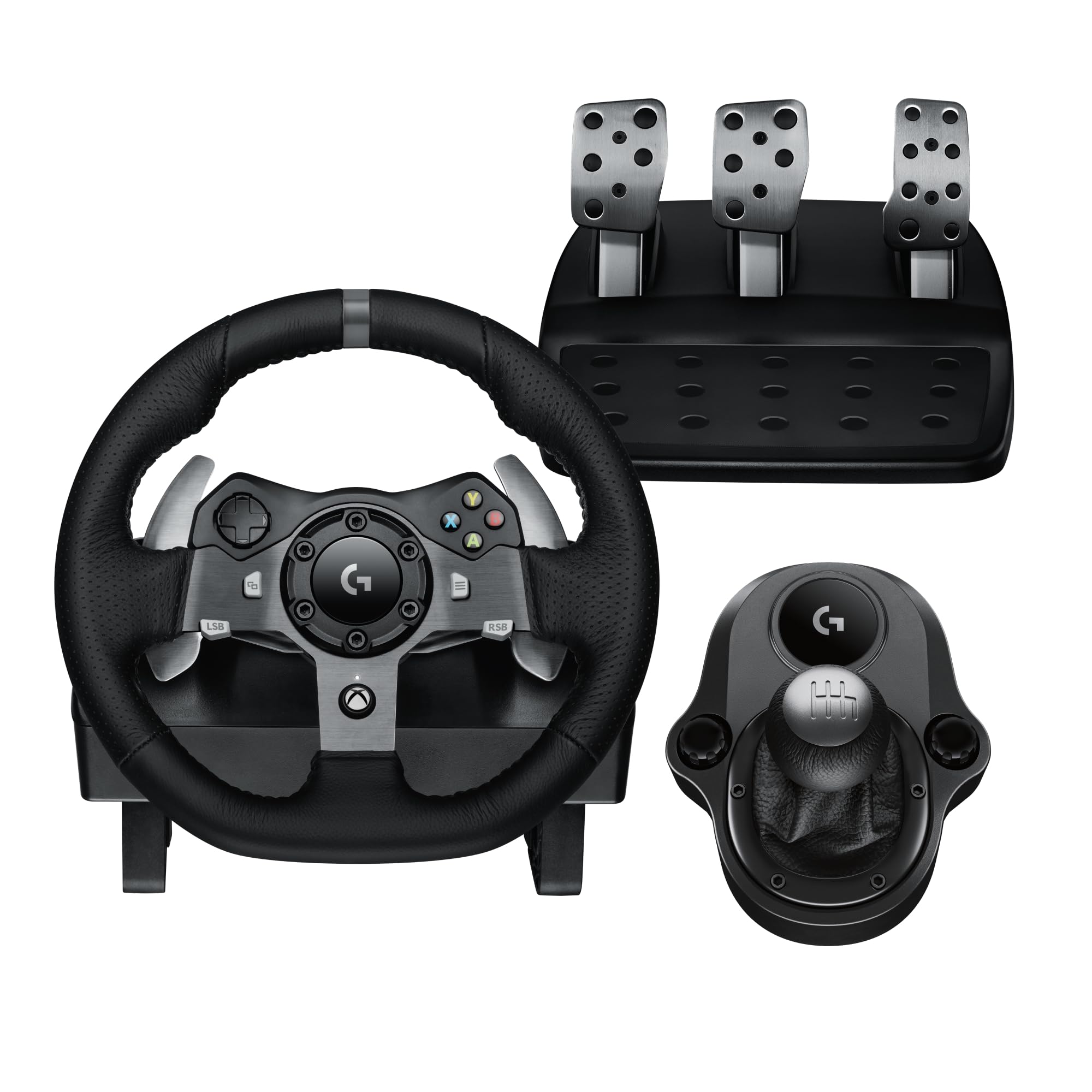 Logitech G G29 Driving Force Racing Wheel and Floor Pedals, Real Force Feedback, Stainless Steel Paddle Shifters, Steering Wheel Cover for PS5, PS4, PC, Mac - Black
