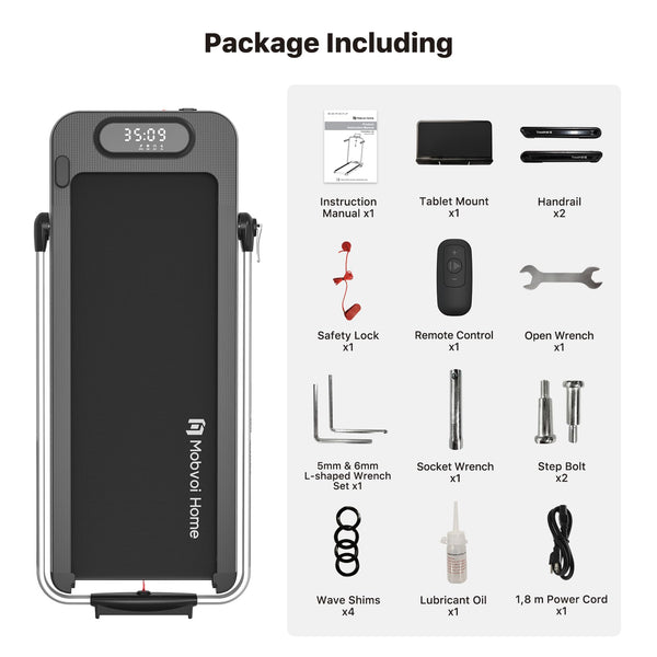 Mobvoi Home Treadmill SE 3 in 1 Foldable Treadmill for Home Walking Pad 2.5 HP Compact Portable folding Under Desk Running Machine with Remote Control LED Display for Home Office 12 km/h