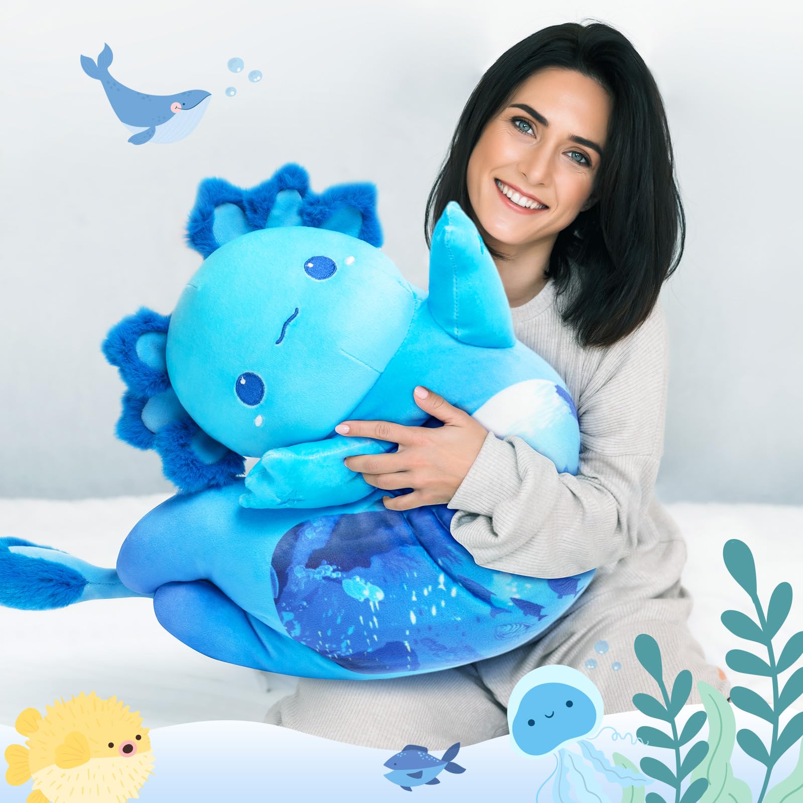 Mewaii 36in Long Cat Plush Pillows Stuffed Animals Squishy Pillows - Plushie Cute Kitty Sleeping Hugging Plush Pillow Soft Toys for Kids(Orange)