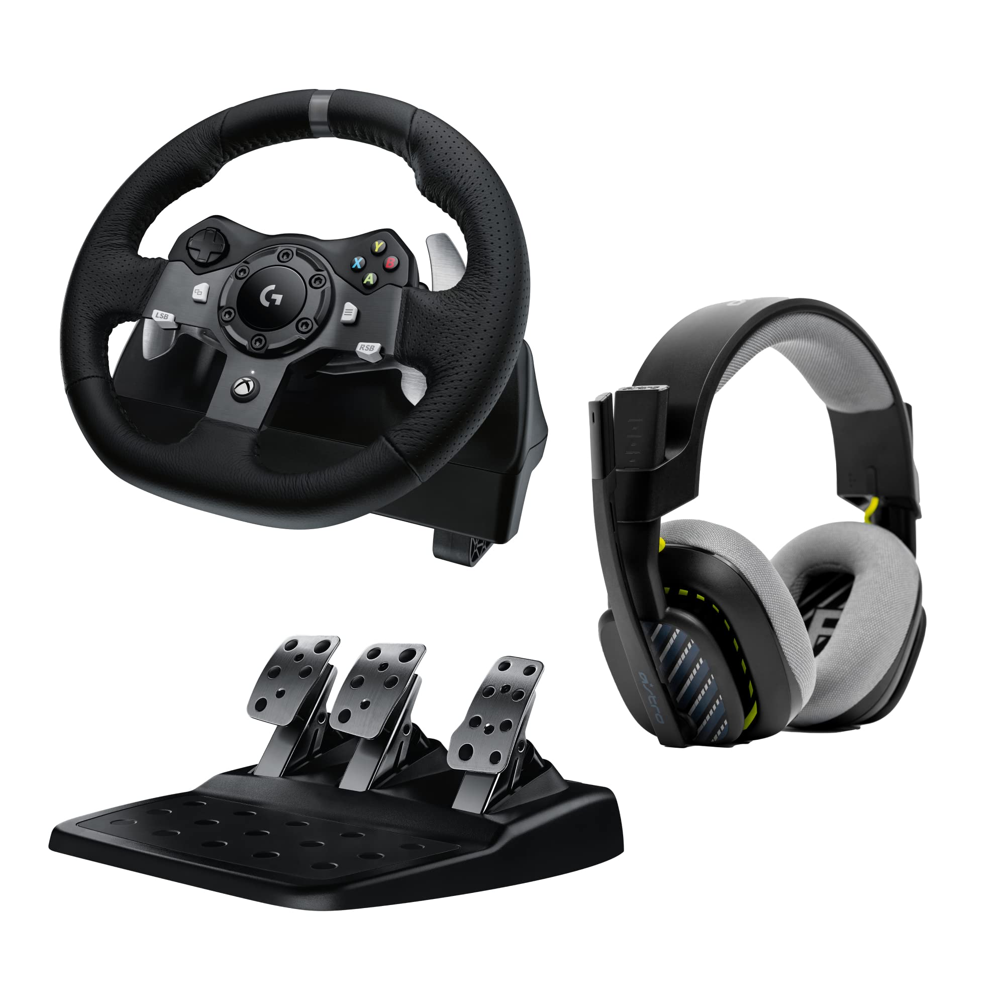 Logitech G29 Driving Force Racing Wheel and Floor Pedals, Real Force Feedback, Stainless Steel Paddle Shifters, Leather Steering Wheel Cover for PS5, PS4, PC, Mac, Black