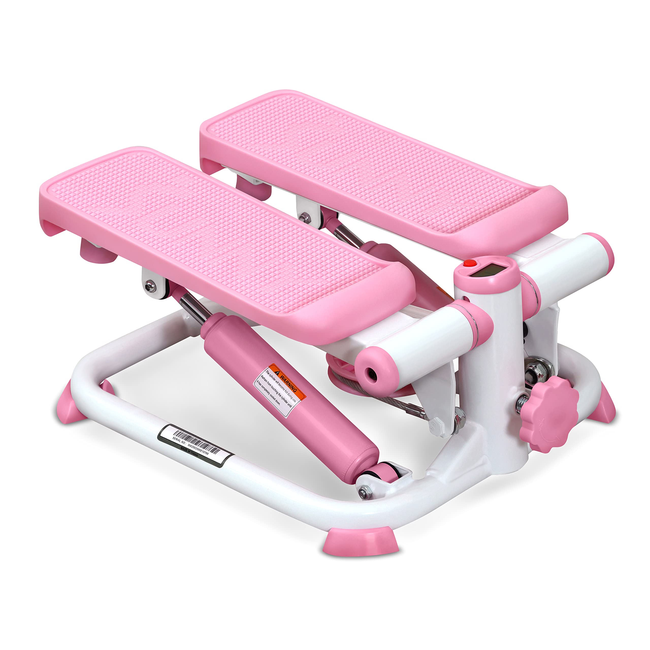 Sunny Health and Fitness Exercise Stepping Machine, Portable Mini Stair Stepper for Home, Desk or Office Workouts (Pink) - P2000