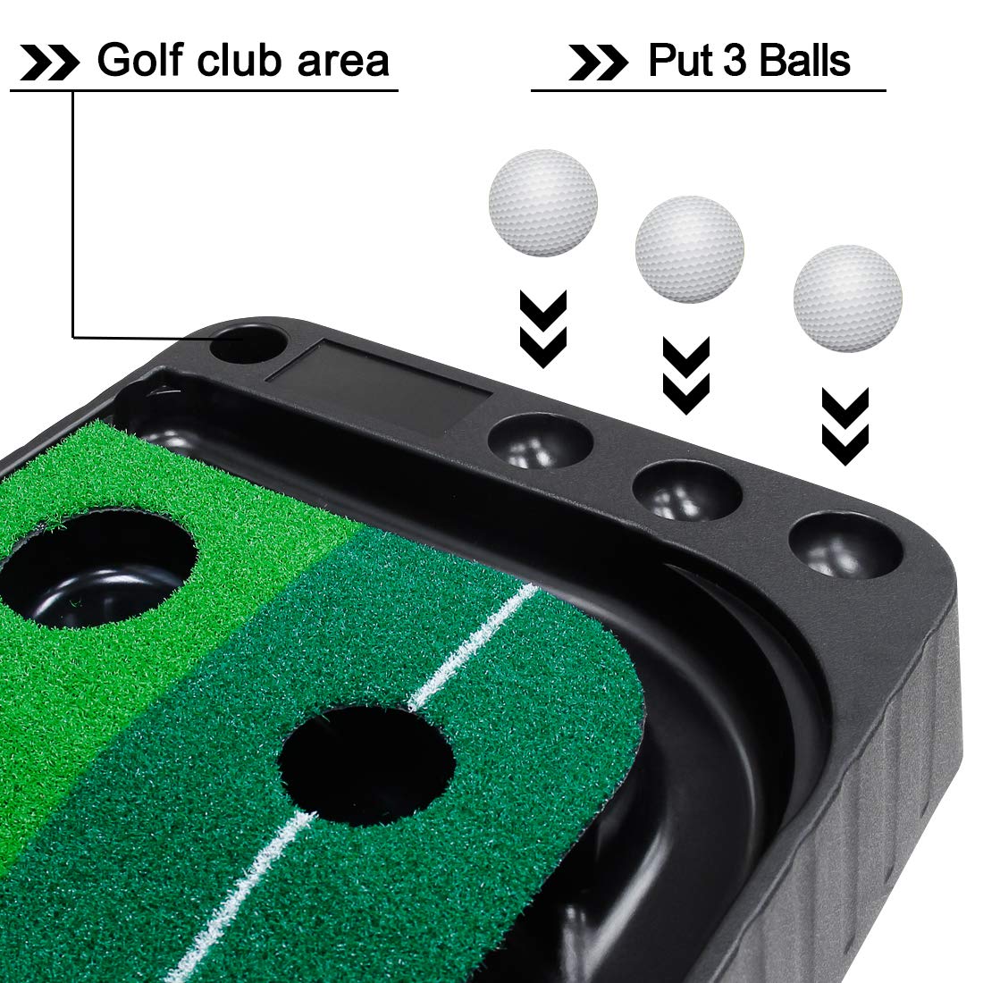 Signstek Indoor Outdoor Golf Auto Return Putting Trainer Mat