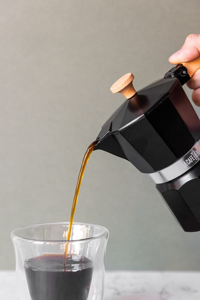 La Cafetière Venice Aluminium Espresso Maker, Three Cup, Black, Gift Boxed