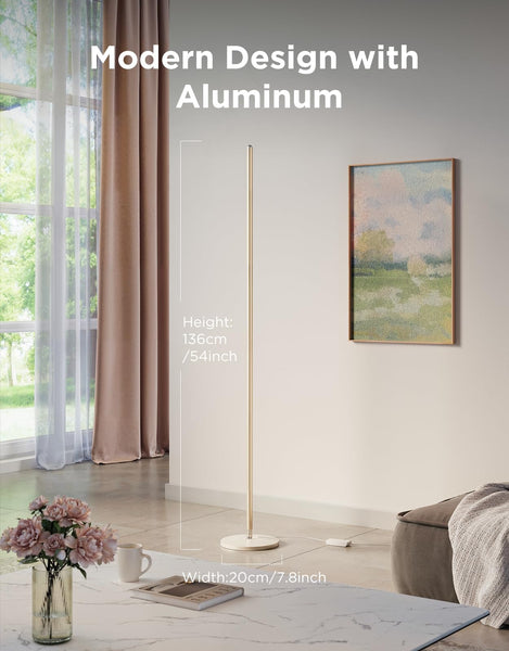 Govee LED Floor Lamp, RGBIC Modern Corner Lamp, Smart Standing Lamp with 61 Scene Modes,Music Sync, Black Corner Floor Lamp for Living Room, Bedroom