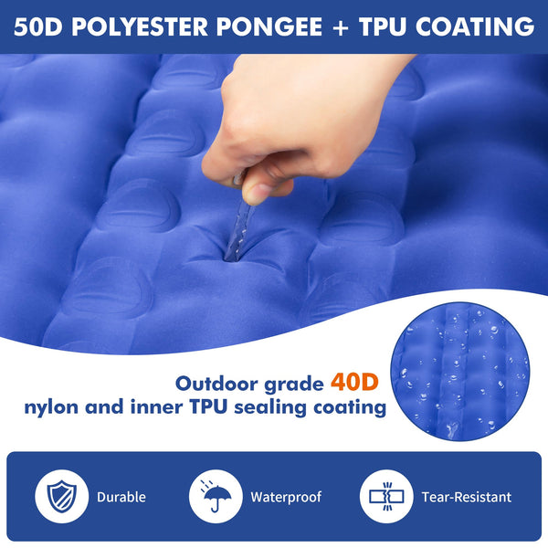 HiiPeak Camping Sleeping Pad, Ultralight Camping Mat with Pillow Built-in Foot Pump Inflatable Sleeping Pads Compact for Backpacking Hiking Traveling Tent (Gray)