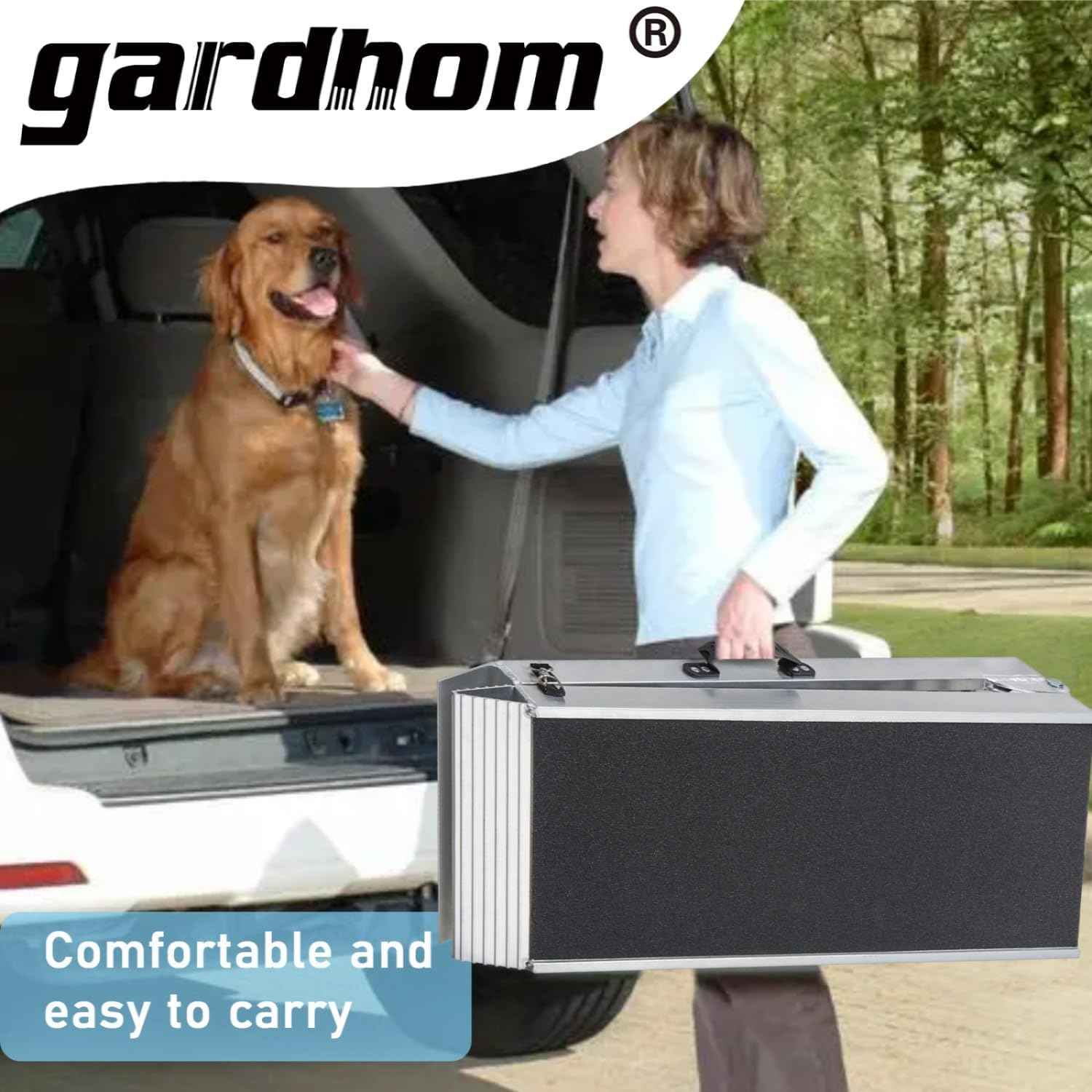 Aluminum Dog Car Ramp 183x38cm Anti Slip 180kg Capacity Cars SUVs Gardhom
