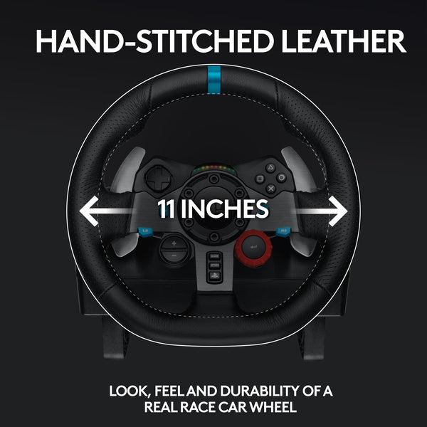 Logitech G G29 Driving Force Racing Wheel and Floor Pedals, Real Force Feedback, Stainless Steel Paddle Shifters, Steering Wheel Cover for PS5, PS4, PC, Mac - Black