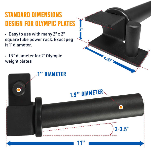 Yes4All Steel J Hooks Squat Rack 2x2/3x3 with Protective UHMW Pad - Power Rack Attachments Barbell Holder for Home Gym