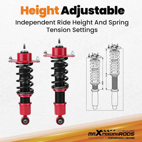 maXpeedingrods Coilovers Suspension Kit Performance Coilover for Toyota Celica 2000-2006 ZZT230 ZZT231 GT 1.8 VVT-i Coil Shock Strut Adj. Height