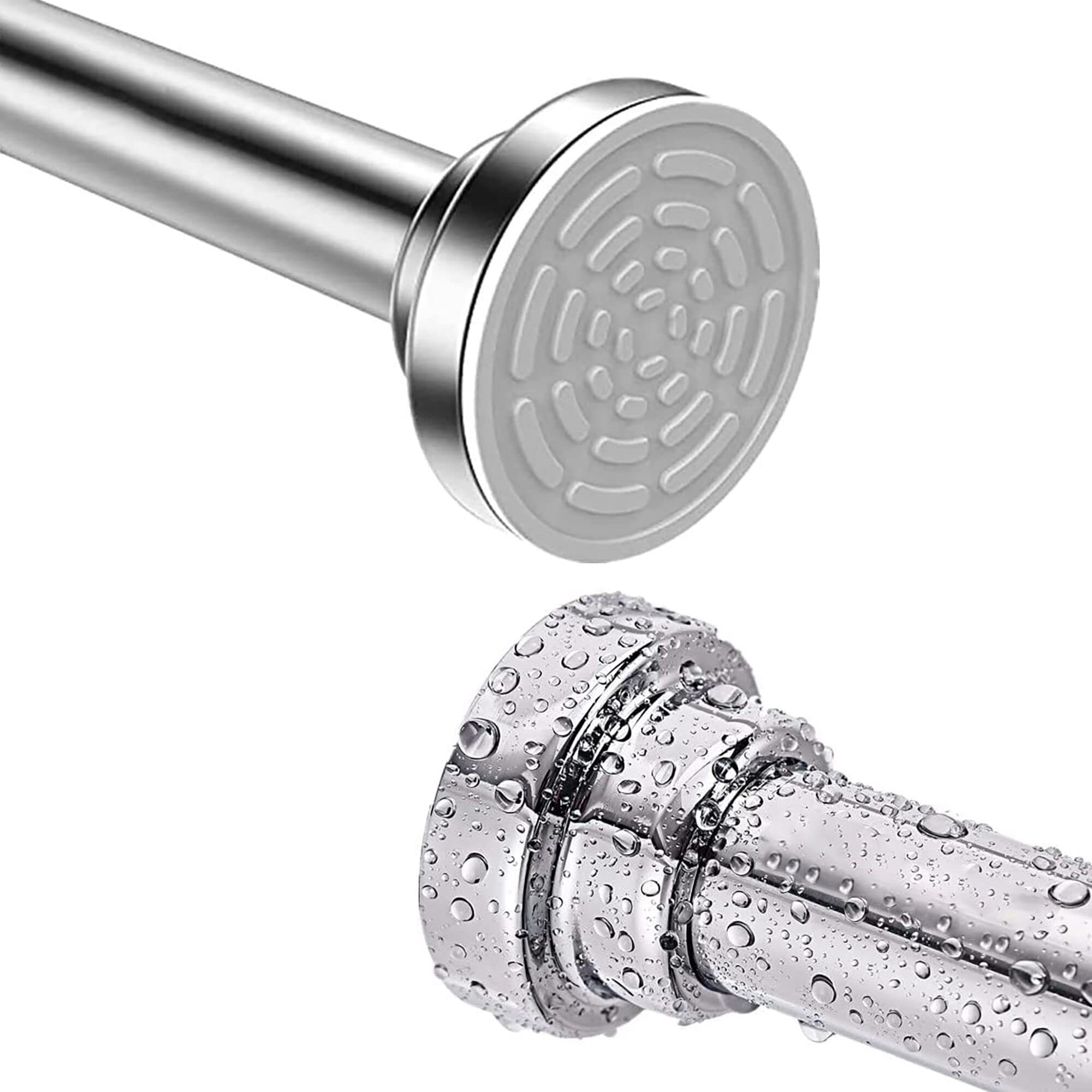 Extendable Small Curtain Pole 55-85cm(22"-33") No Drilling Stainless Steel Small Tension Rod,Kongming Adjustable Curtain Rods