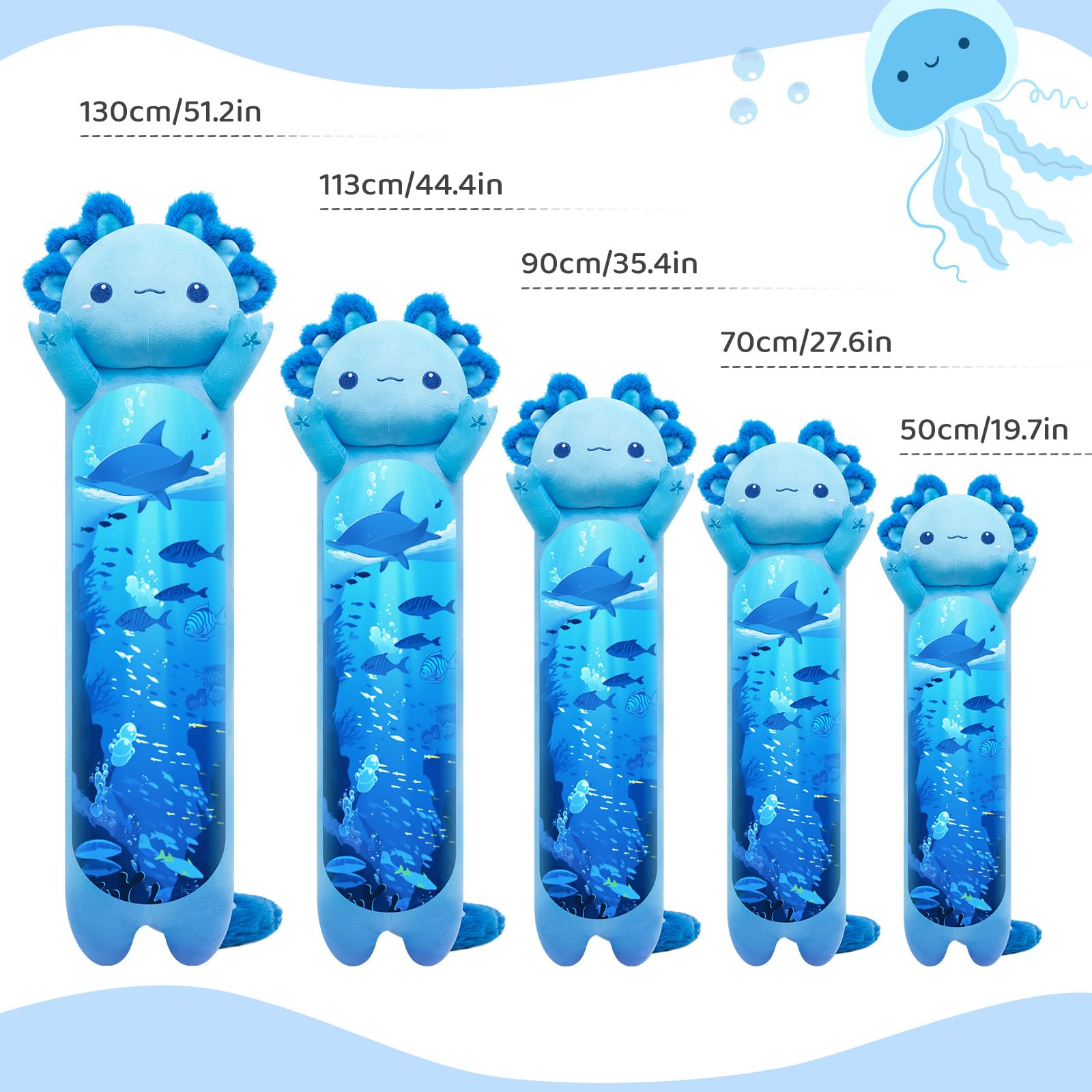 Mewaii 36in Long Cat Plush Pillows Stuffed Animals Squishy Pillows - Plushie Cute Kitty Sleeping Hugging Plush Pillow Soft Toys for Kids(Orange)