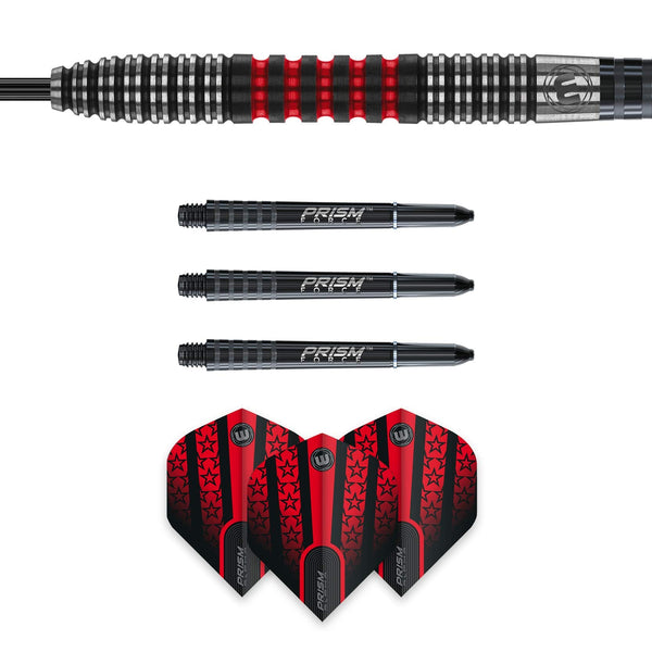 WINMAU Joe Cullen 23 Gram Tungsten Darts with Prism Flights and Shafts (Stems)