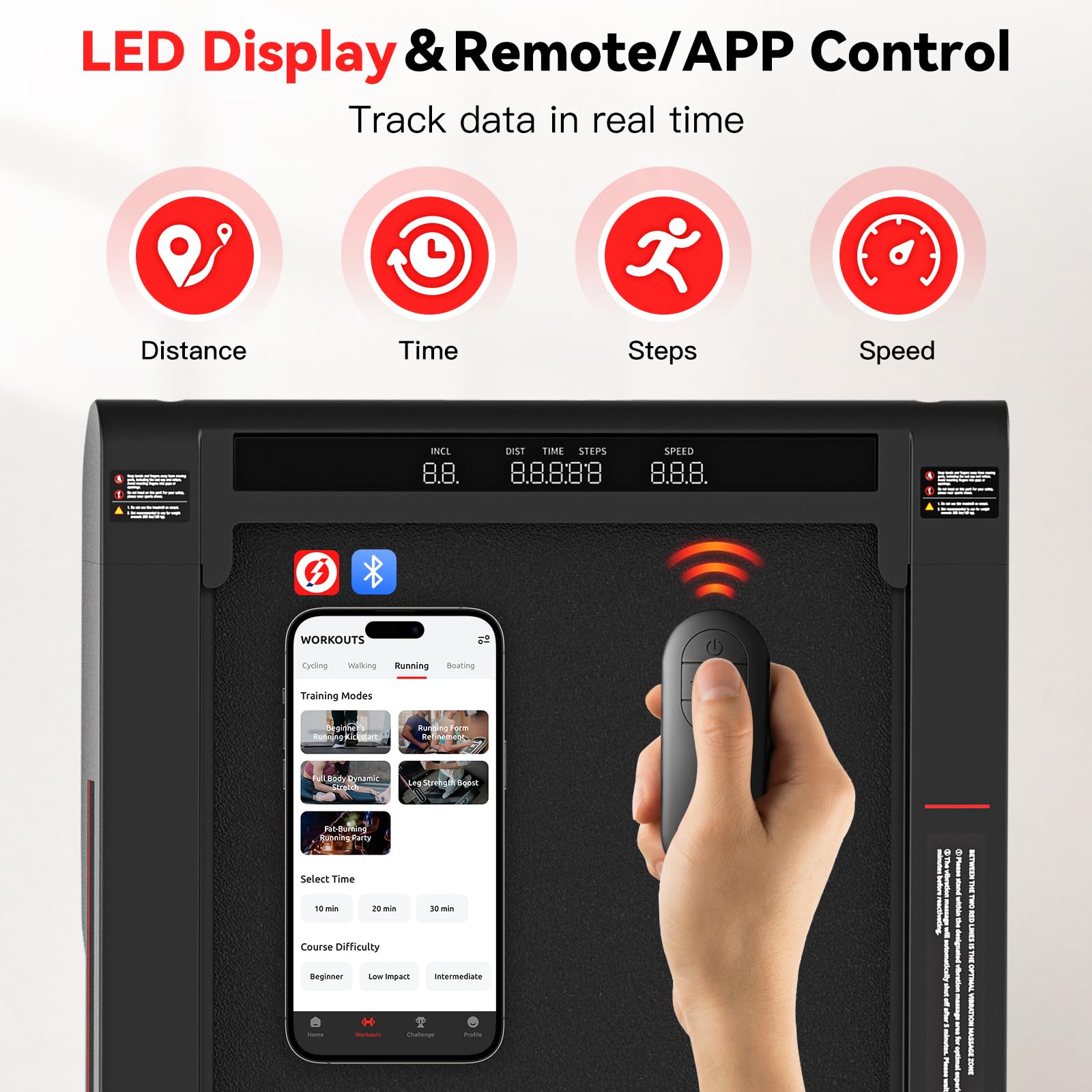 Lysole 4 in 1 Walking Vibration Pad, Under Desk Treadmill, 4 Vibration Modes, Portable Vibration Walking Pad for Homes and Offices