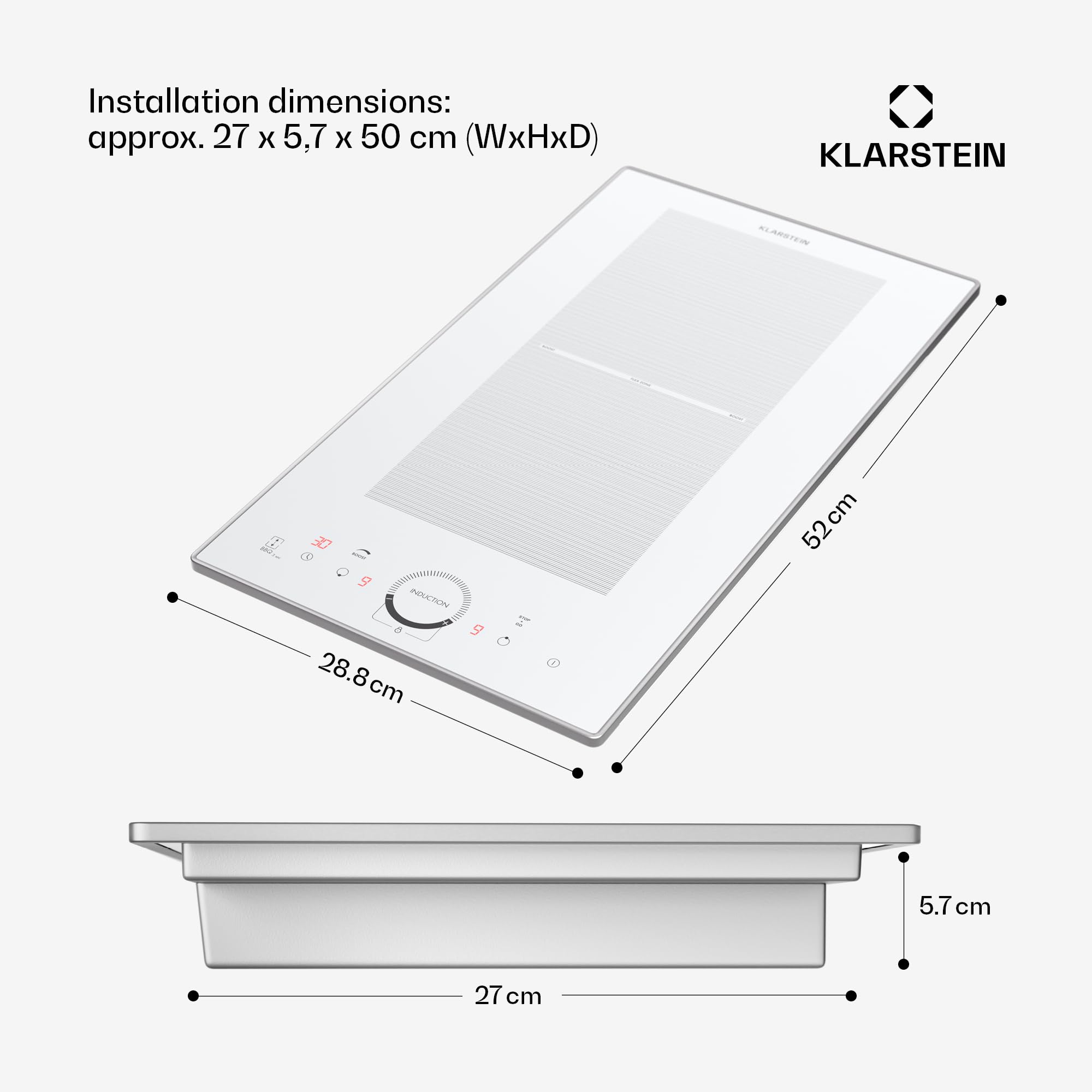 Klarstein Induction Hob, 7000W Electric Hobs Induction Cooker, 4 Ring Electric Pan Hob, Built-In Table Top Cookers w/ 4 Hobs, Touch Control, Inductions Heater Cooktops, Hot Plates for Cooking