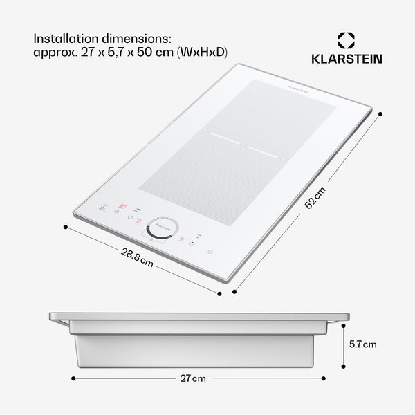 Klarstein Induction Hob, 7000W Electric Hobs Induction Cooker, 4 Ring Electric Pan Hob, Built-In Table Top Cookers w/ 4 Hobs, Touch Control, Inductions Heater Cooktops, Hot Plates for Cooking