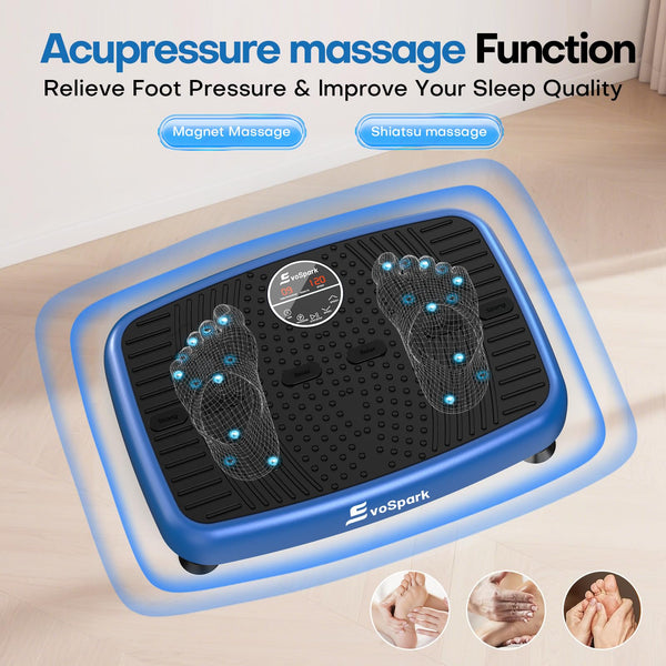 EvoSpark Vibration Plate, Vibration Plate Exercise Machine with 2025 High-Performance Dual Motor, 120 Adjustable Speeds, 450 Lbs Capacity Vibrating Plate for Lymphatic Drainage & Weight Loss