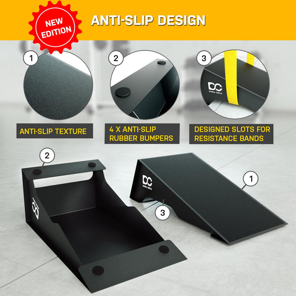 Double Circle Squat Wedge ? Professional Squat Ramp for Weightlifting and Fitness ? Squat Platform for Heel Elevated Squats and Calf Raises ?