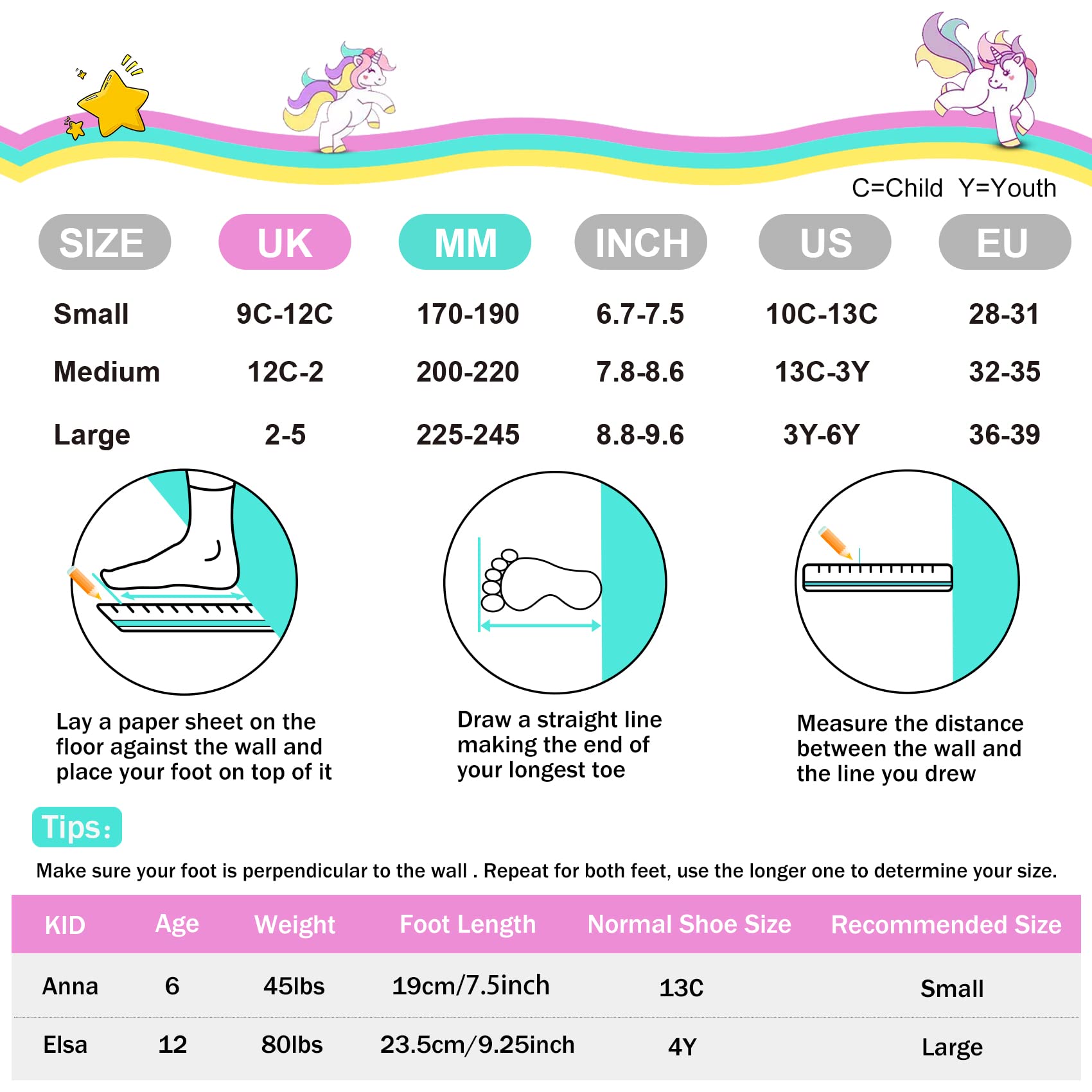 SULIFEEL Rainbow Unicorn Adjustable Light up Inline Skates for Kids Girls and Boys Beginner Skates with Illuminating Wheels,Medium?