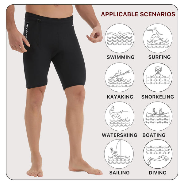 Lemorecn Wetsuits Pants Shorts 3mm Neoprene Canoeing Swimming Pants(UK1035-L)