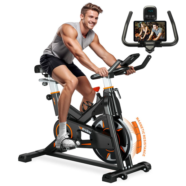 Wenoker Exercise Bike Indoor Cycling, Spin Bike Exercise Equipment for Home Gym Use with LCD Display & Tablet Holder Fitness Workout Cardio Training Machine