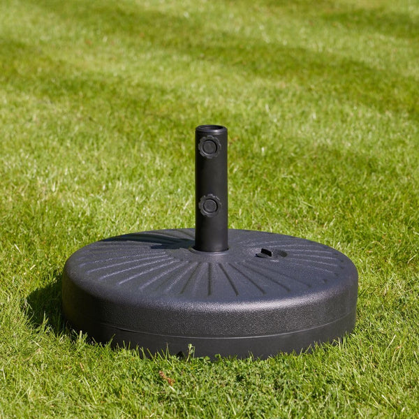 Alfresia 2.7 Metre Parasol - Round with Push Button Tilt, Outdoor Table Parasol Umbrella with Crank Handle, Garden Patio Sun Shade, Grey, Easy Assemble