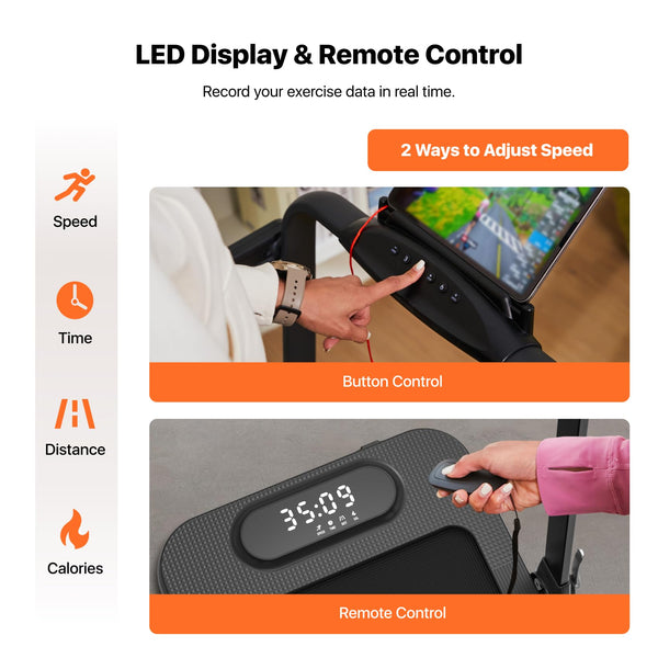 Mobvoi Home Treadmill SE 3 in 1 Foldable Treadmill for Home Walking Pad 2.5 HP Compact Portable folding Under Desk Running Machine with Remote Control LED Display for Home Office 12 km/h