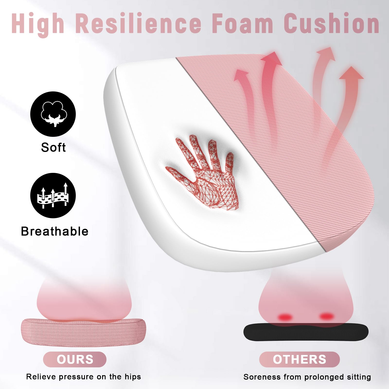 naspaluro Office Chair Ergonomic Desk with 90° Flip-up Armrest Lumbar Support, Height Adjustable Chair, Executive Swivel Computer Padded Seat Cushion for Home/Office