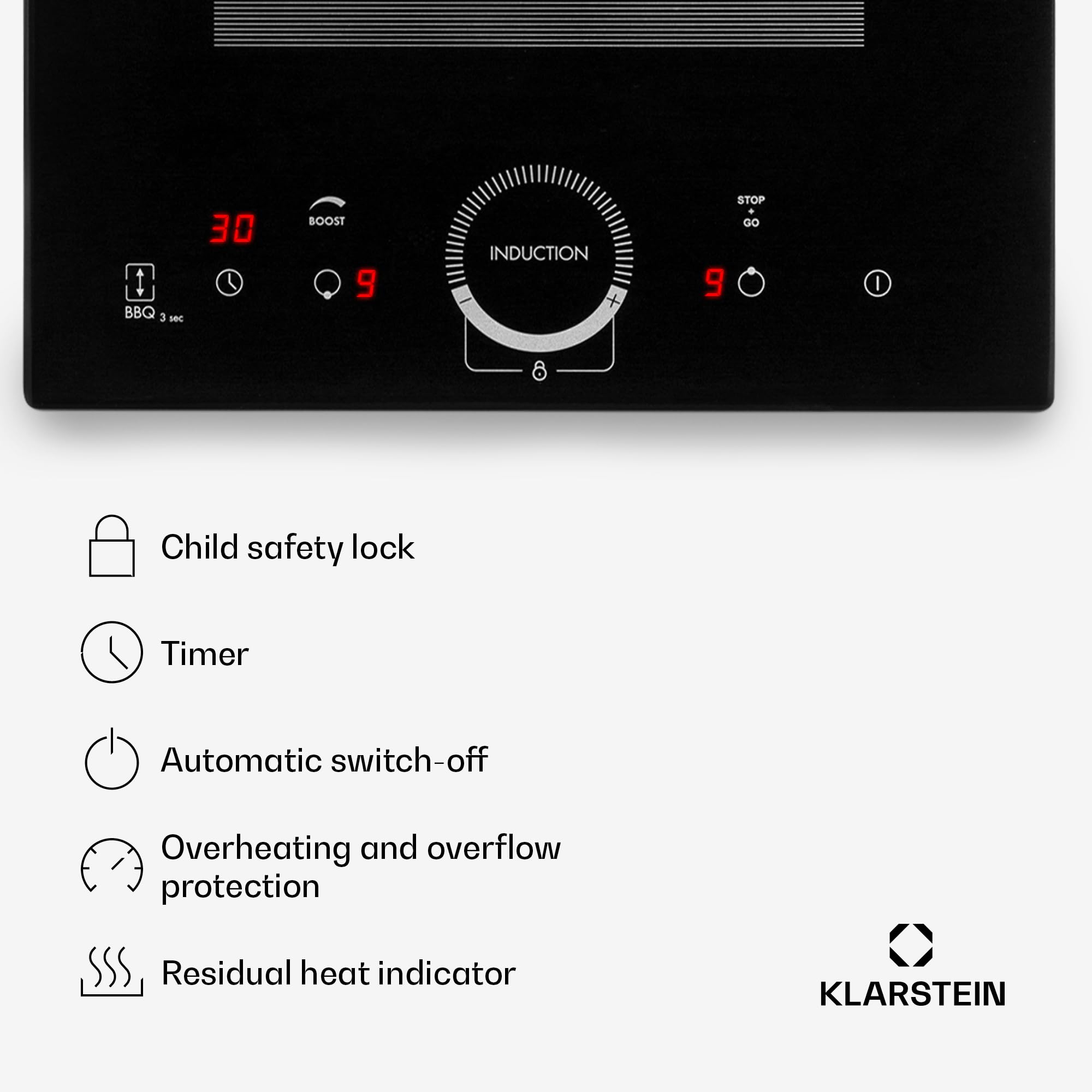 Klarstein Induction Hob, 7000W Electric Hobs Induction Cooker, 4 Ring Electric Pan Hob, Built-In Table Top Cookers w/ 4 Hobs, Touch Control, Inductions Heater Cooktops, Hot Plates for Cooking