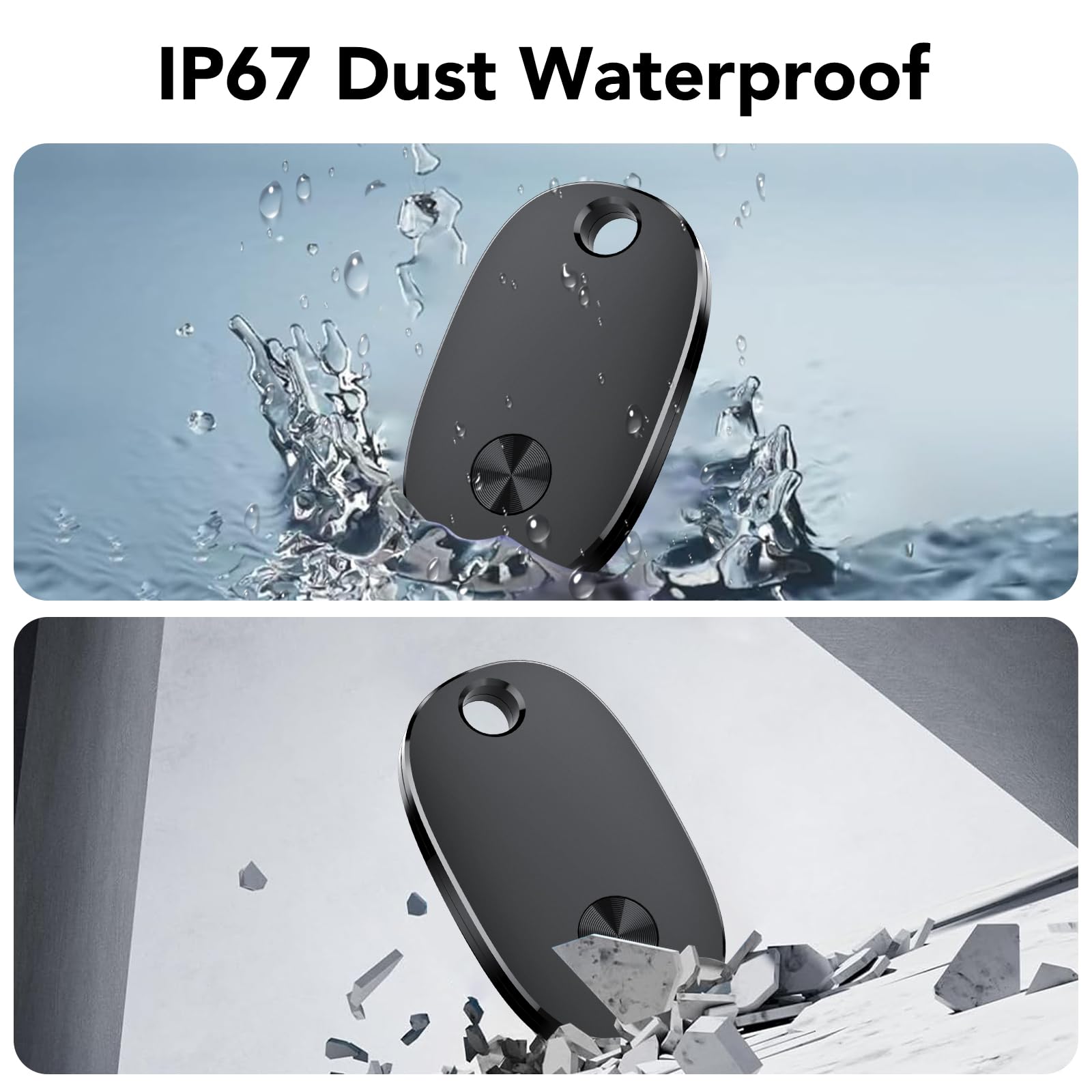 Air Tags-4 Pack, Bluetooth Tracker Works with Apple Find My APP (iOS Only), Keys Finder and Item Locator for Luggage, Backpack, Suitcases, Replaceable Battery, IP67 Waterproof Tracking Tag