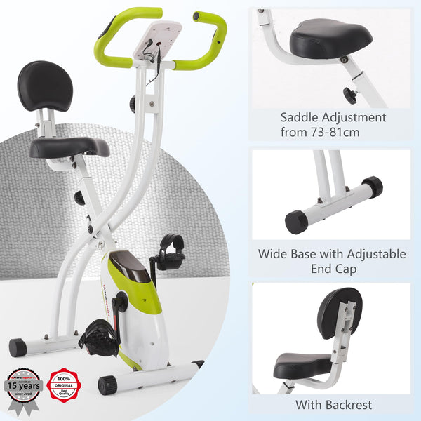 Ultrasport F-Bike Folding Exercise Bike 286 lbs Capacity, Extra Silent with Relax Foam Seat I Exercise Bikes for Home Use, Exercise Bike Foldable, Indoor Bike, Stationary Bike