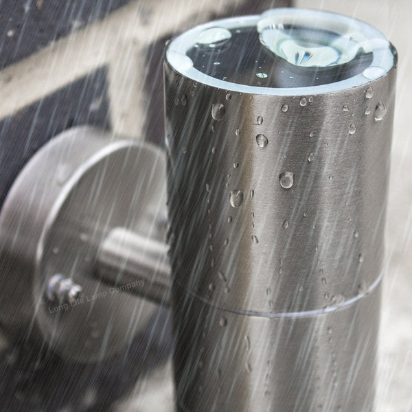 Modern Stainless Steel Up Down Double Wall Spot Light IP65 Outdoor Use GU10 (Pack of 4)