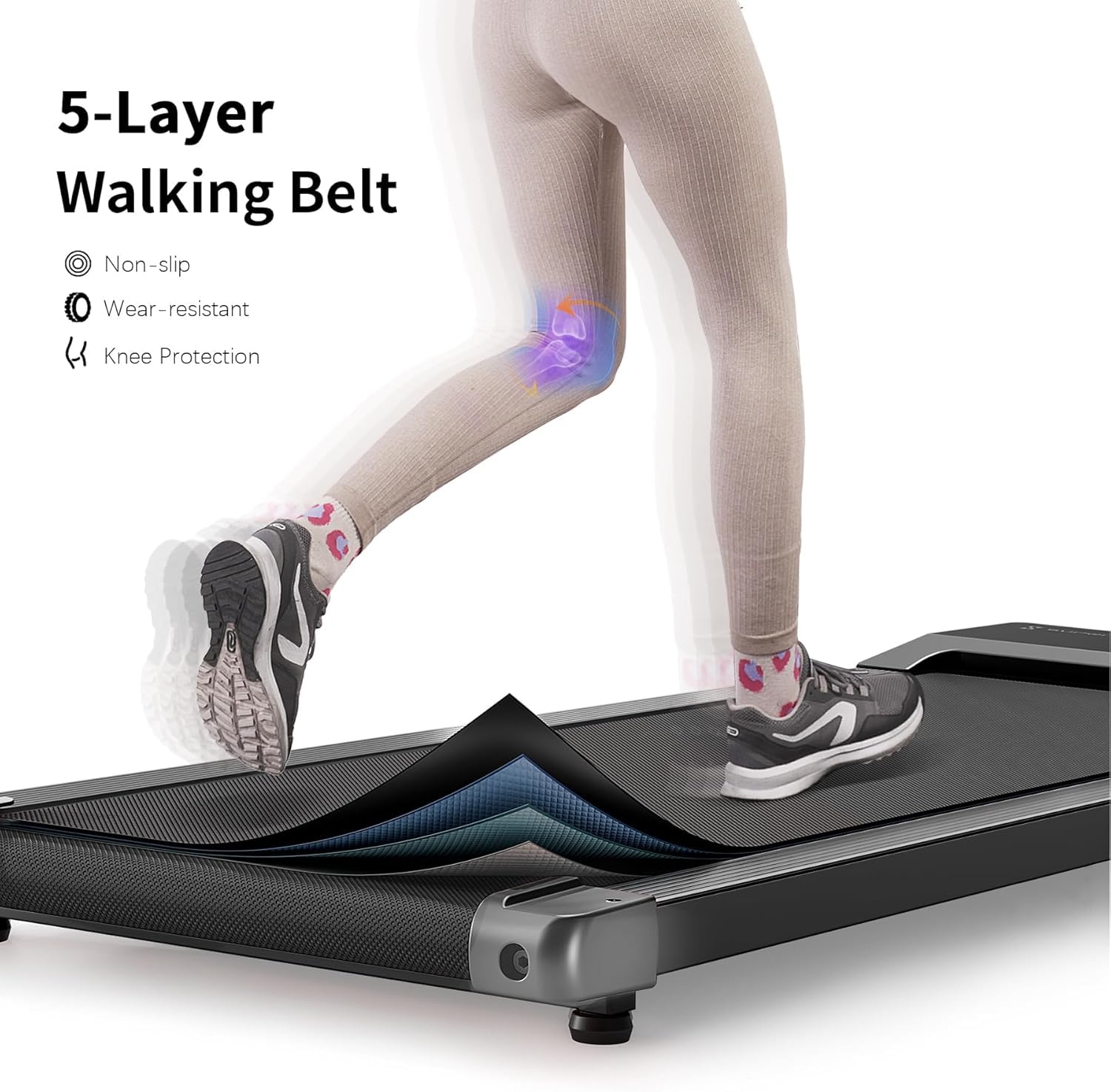 Superun Walking Pad Raceable 6% Incline 2.5HP Under Desk Treadmill 136KG Capacity MAX 110CM Foldable Treadmill APP Control Portable Walking Machine for Home with Training Courses & Multi-Runner Races