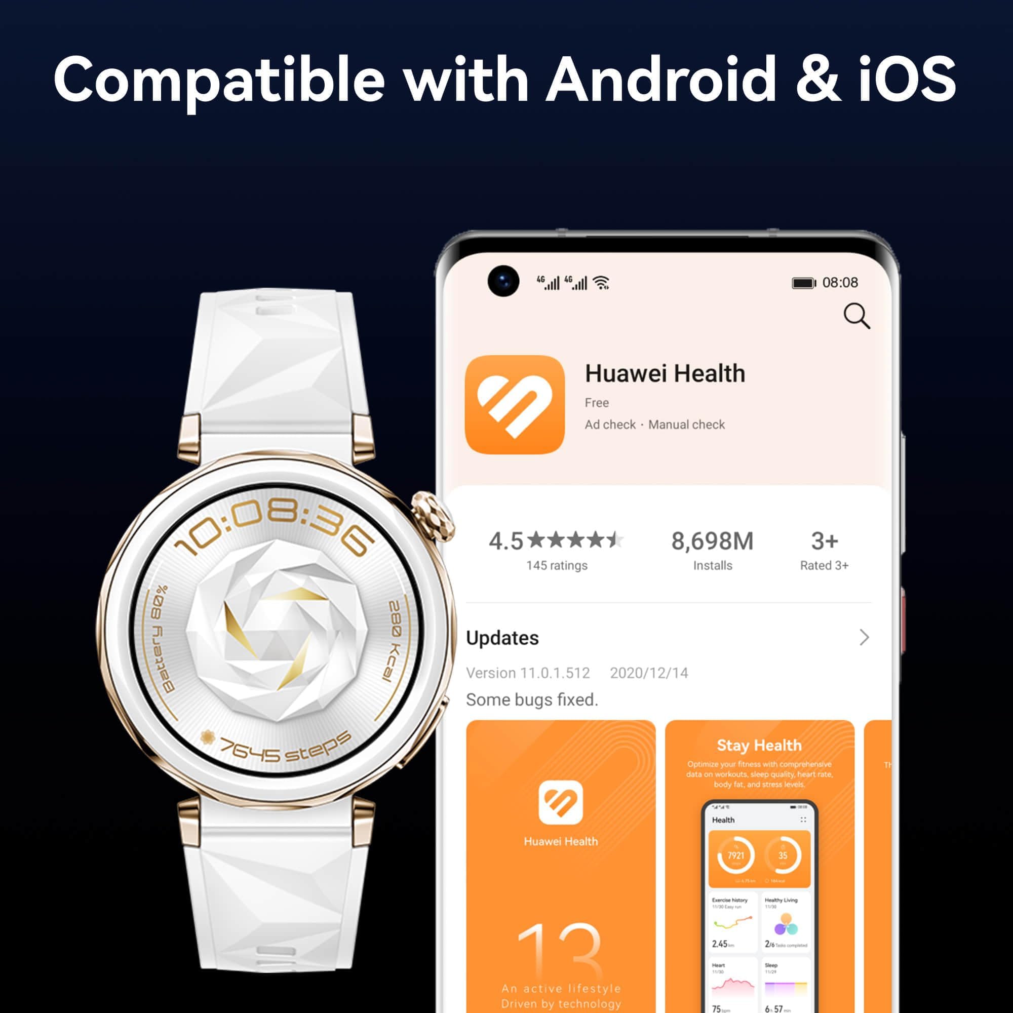 HUAWEI WATCH GT 5 46mm Smartwatch, Sharp-Edged Design, All-new Running and Cycling Sports, Health Tracking, up to 14 Days Battery Life, Compatible with iOS and Android, Blue