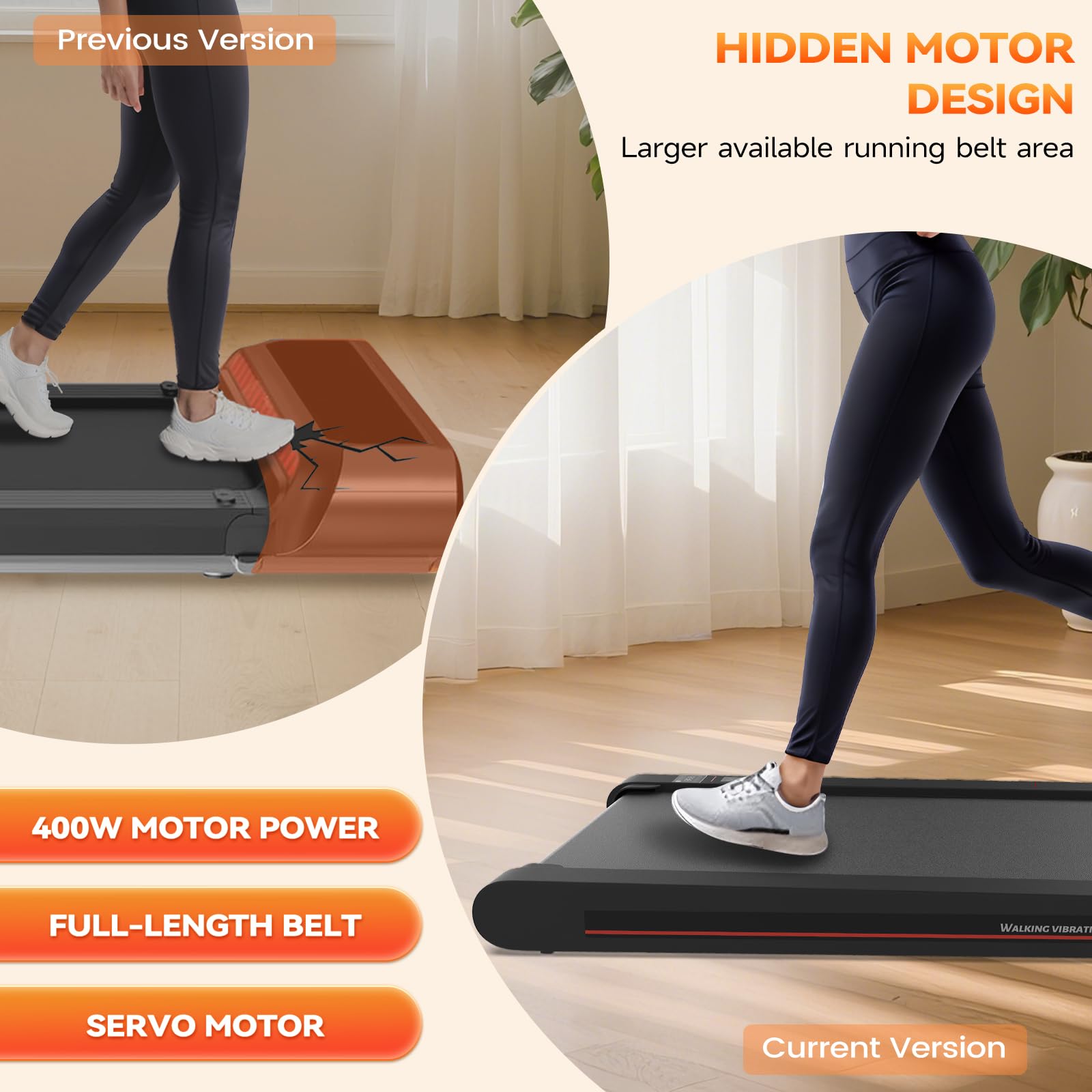Lysole 4 in 1 Walking Vibration Pad, Under Desk Treadmill, 4 Vibration Modes, Portable Vibration Walking Pad for Homes and Offices