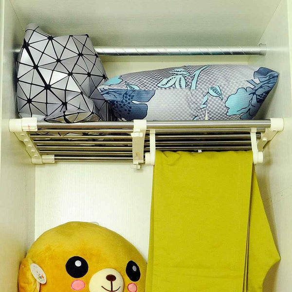 BAOYOUNI Extendable Closet Shelf Rod Organizer, Heavy-Duty Metal Divider 40-60cm