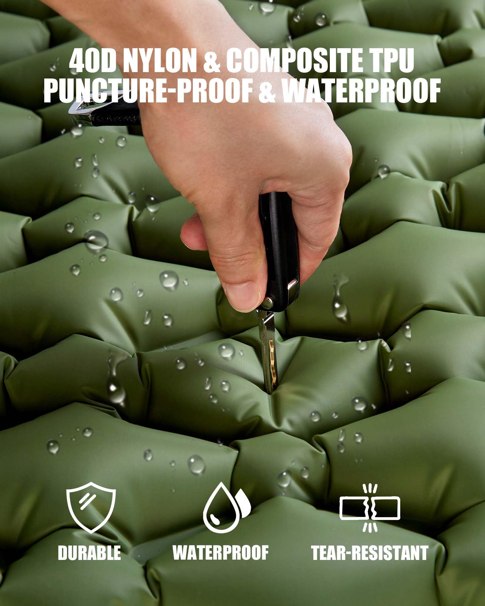 AKSOUL Self Inflating Sleeping Mat for Camping: 8-12CM Thickness Single Camp Mattress, Double Joinable Camping Inflatable Mat