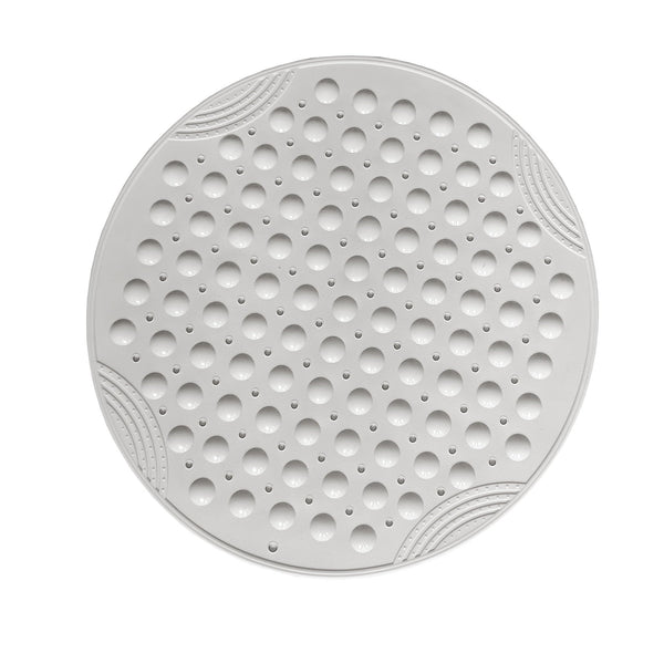 VSUSN Shower Mat Anti-Slip Round Bathtub Mat with Suction Cups Inside or Outside Showers Machine Washable Shower Bath Mat,White