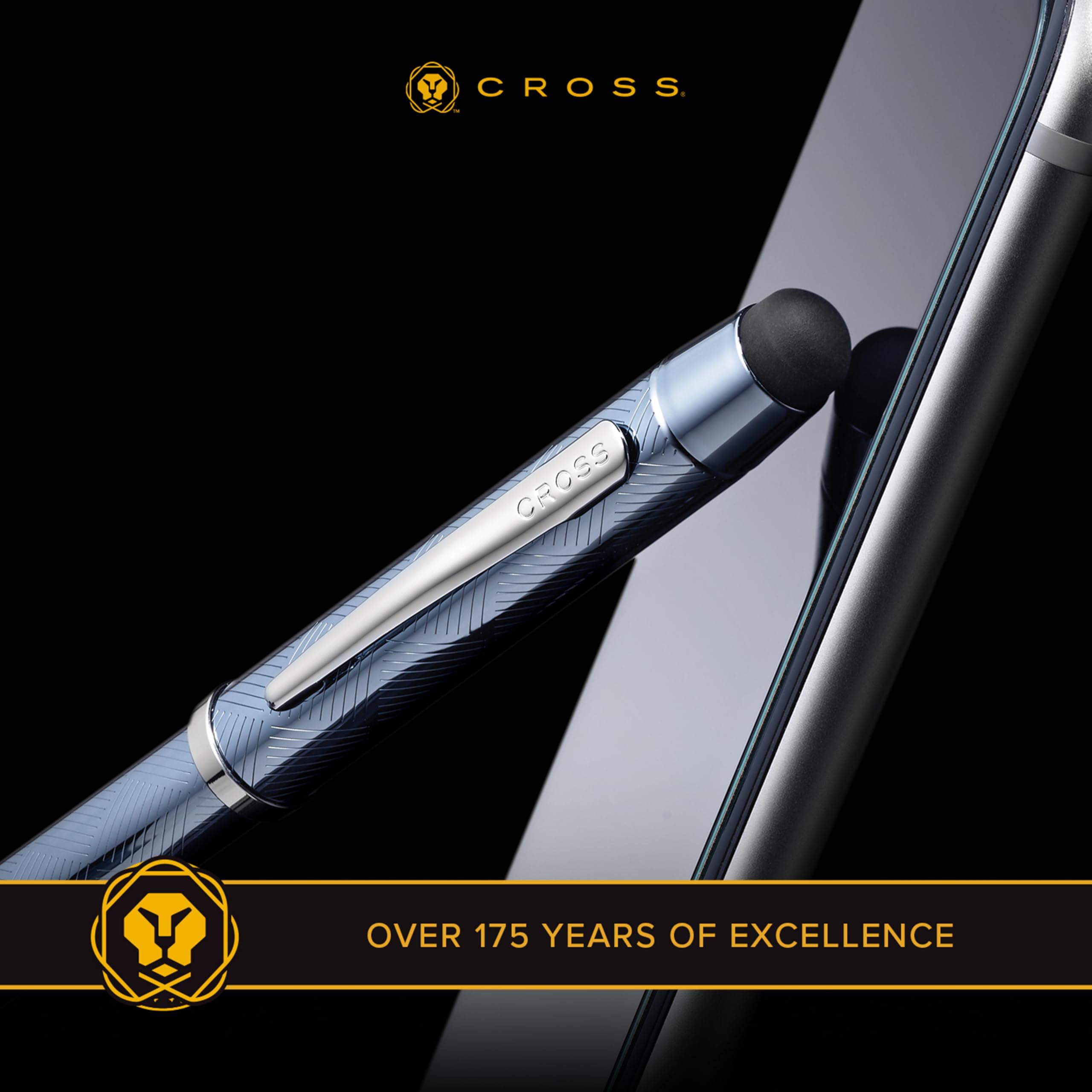 CROSS Tech3+ Satin Black Multi-Function Ballpoint Pen with Stylus incl. Premium Gift Box – Refillable Ballpen & Pencil