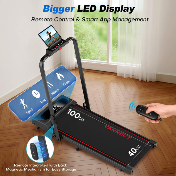 6 in 1 Folding Treadmill with 1-12KM/H, 9% Incline Walking Pad Foldable with APP, 2.75HP Under Desk Treadmills for Home Office, Running Machine Portable with Magnetic Remote Control, 350LBS Weight